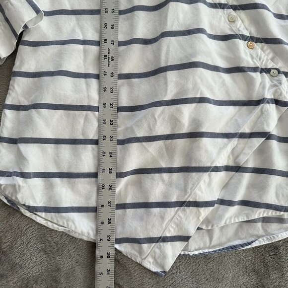 Soft Surroundings Washed Tencel Tunic Assymetrical Blouse SMALL Striped - Picture 5 of 9